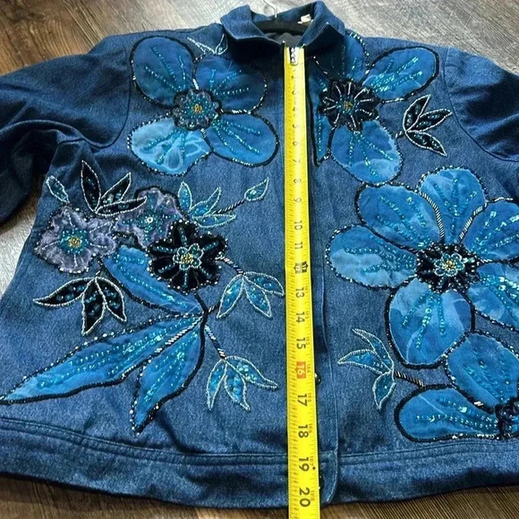 🌸Vintage Anage Women's Beaded/sequin Long Sleeve snap Front Jacket … - Picture 11 of 13
